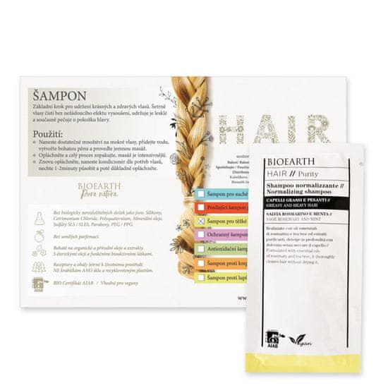 Bioearth Vzorek: Šampon pro těžké a rychle se mastící vlasy 12ml