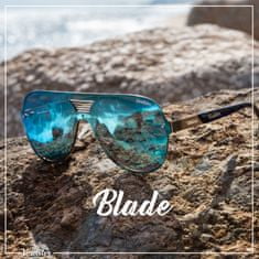 Verdster Sluneční brýle Blade Jednolité světle modrá sklíčka zlatá univerzální