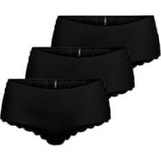 ONLY 3 PACK - dámské kalhotky ONLCHLOE 15257469 Black (Velikost XS)