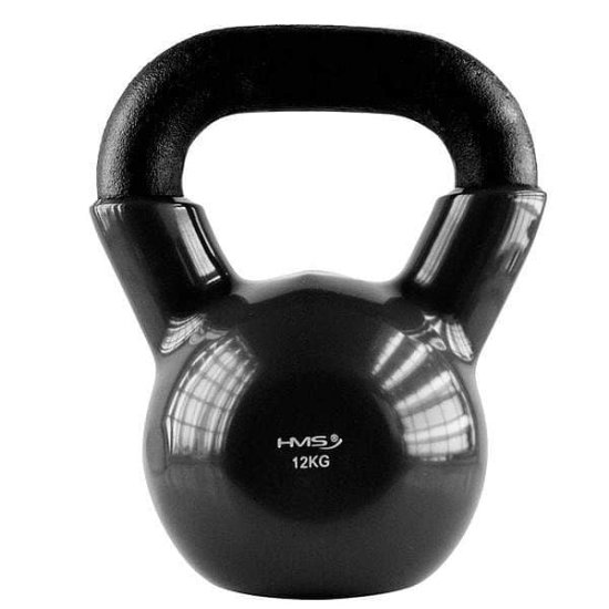 HMS Kettlebell pokrytý vinylem KNV12 12 kg, černý