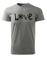 Fenomeno Pánské tričko Love(Hasiči) - šedé Velikost: L