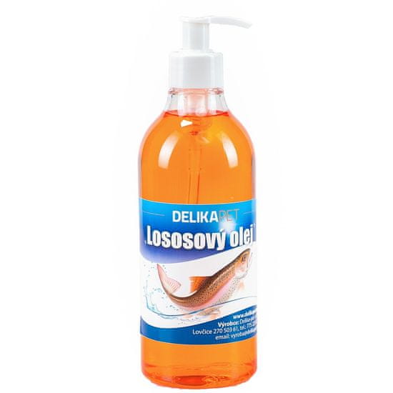 DELIKAPET Lososový olej pro psy 500ml s dávkovací pumpičkou