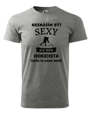 Fenomeno Pánské tričko - Sexy hokejista - šedé Velikost: S