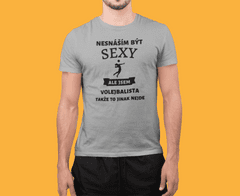 Fenomeno Pánské tričko - Sexy volejbalista - šedé Velikost: XL