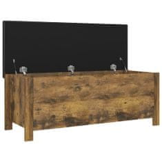 Greatstore Úložný box s poduškou kouřový dub 105 x 40 x 45 cm dřevotříska