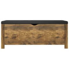 Greatstore Úložný box s poduškou kouřový dub 105 x 40 x 45 cm dřevotříska