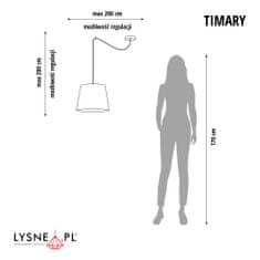 LYSNE.PL Lustr TIMARY 1xE27, dno, bílý rám, bílá