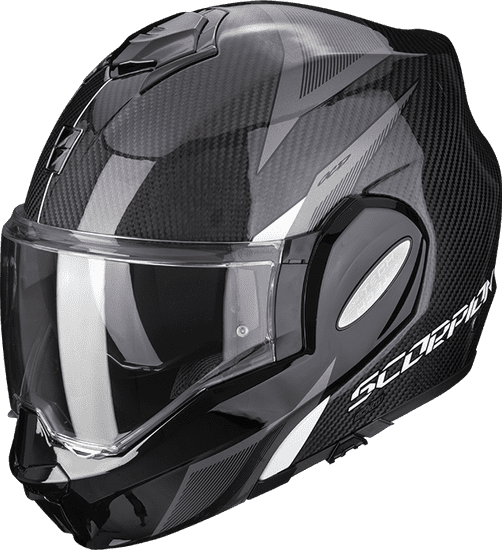 SCORPION Moto přilba EXO-TECH CARBON TOP černo/bílá