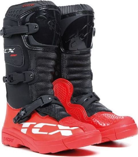 TCX Dětské moto boty COMP KID černo/červené