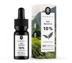 Hemnia Full Spectrum CBD Kokosový olej 10%, 1000 mg, 10 ml s příchutí zeleného čaje 