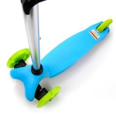 MTR Koloběžka tříkolová MINI SCOOTER se svítícími kolečky, BLUE/GREEN H-059-BG