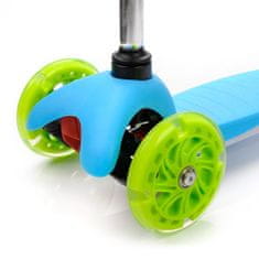 MTR Koloběžka tříkolová MINI SCOOTER se svítícími kolečky, BLUE/GREEN H-059-BG