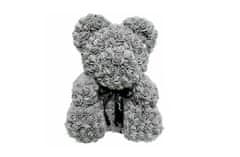 CoolCeny Rose Bear - Medvídek s růží 25 cm, v dárkovém balení - Šedá