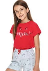TARO Dívčí pyžamo 2711 Sonia red + Ponožky Gatta Calzino Strech, červená, 110