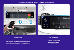 Junsun Smart Přední kamera + zadní kamera, Android system, GPS navigace, Android zrcátko, chytré zrcátko s kamerou, Smart Kamera Android WIFI