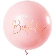 MojeParty Balónek latexový XL Happy Birthday Elegant Lush Blush 80 cm