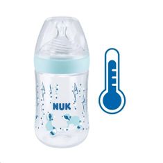 Nuk Kojenecká láhev Nature Sense s kontrolou teploty 260 ml modrá