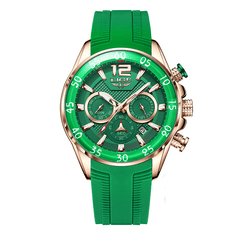 Lige Elegance pro muže: Zelené pánské hodinky - model 8934 s exkluzivním dárkem.