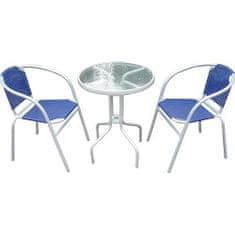 ST LEISURE EQUIPMENT Balkonová souprava BRENDA, modrá, stůl 72x59 cm, 2x židle 60x71 cm