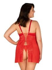 Obsessive Svůdná košilka Blossmina chemise - Obsessive 6XL/7XL červená