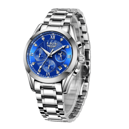Lige Elegantní pánské hodinky: Modrá 10020-2/V s přídavkem zdarma pro dokonalý styl.