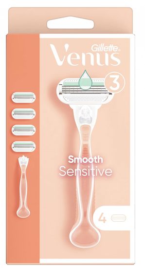 Gillette Venus Smooth Sensitive Holicí Strojek - 4 Holicí Hlavice