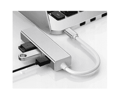 CO2 ADAPTÉROVÝ HUB 3X USB-C + ETHERNET RJ45 GIGABIT 1000 MB CO2-0124