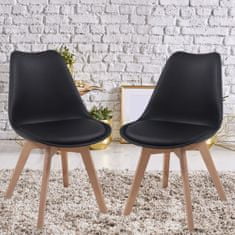 shumee MIADOMODO Sada jídelních židlí, černá, 8 kusů