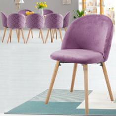shumee MIADOMODO Sada jídelních židlí sametové, fialové, 8 ks