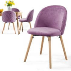 shumee MIADOMODO Sada jídelních židlí sametové, fialové, 4 ks