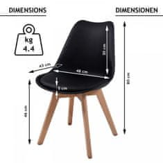 shumee MIADOMODO Sada jídelních židlí, 4 kusy, černé