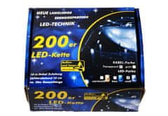 Greatstore Vánoční LED řetěz - 18 m, 200 LED, studeně bílý