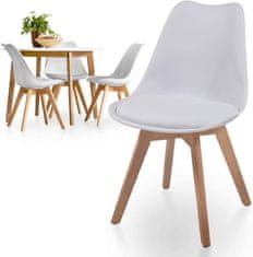 shumee Sada jídelních židlí s plastovým sedákem, 4 ks, bílá