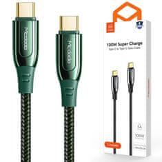 Mcdodo MCDODO FROST CABLE USB TYP C PD 2.0 QC 4.0 5A 100W 1.2M ZELENÝ CA-8122