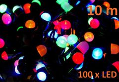 Greatstore Vánoční LED osvětlení 10 m - barevné, 100 MAXI LED diod