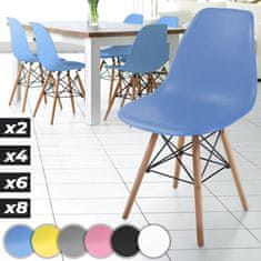 shumee MIADOMODO Sada jídelních židlí, 6 kusy, modrá