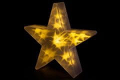 Greatstore Vánoční hvězda s 3D efektem - 35 cm, 20 LED, teple bílá