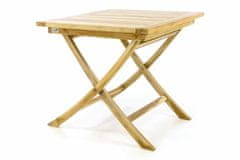 shumee Skládací zahradní stolek DIVERO - týkové dřevo neošetřené - 80 cm