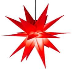 Greatstore Vánoční dekorace - hvězda s časovačem 1 LED, 55 cm, červená