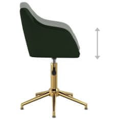 Greatstore Otočná kancelářská židle tmavě zelená samet