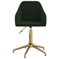 Greatstore Otočná kancelářská židle tmavě zelená samet