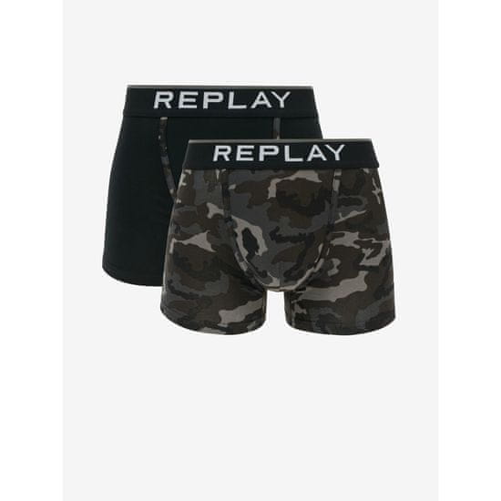 Replay Boxerky Boxer Style 8 Cuff Logo&Camouflage 2Pcs Box