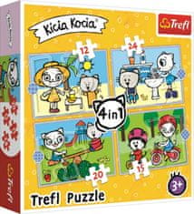 Trefl Puzzle Kicia Kocia: Den kočičky 4v1 (12,15,20,24 dílků)