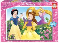 Educa Puzzle Disney Princezny: Sněhurka, Bella a Locika 100 dílků