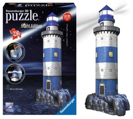 Ravensburger Svítící 3D puzzle Noční edice Maják 216 dílků