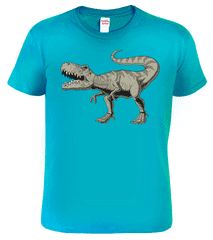 Hobbytriko Dětské tričko s dinosaurem - T-Rex Barva: Tyrkysová (44), Velikost: 4 roky / 110 cm