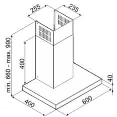 GUZZANTI komínový odsavač par GZ 600B