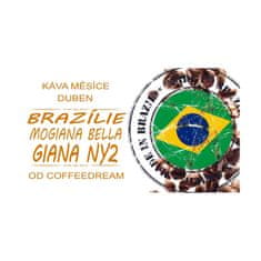 COFFEEDREAM Káva BRAZILIE MOGIANA BELLA - Hmotnost: 1000g, Typ kávy: Jemné mletí - český turek, Způsob balení: běžný třívrstvý sáček