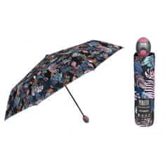 Perletti Dámský skládací automatický deštník TECHNOLOGY Foliage/ růžová, 21717