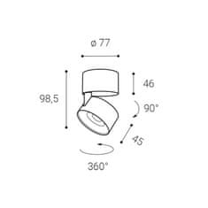 LED2 LED2 11508313D KLIP ON, WB DALI/PUSH DIM 11W 3000K stropní bílá/černá